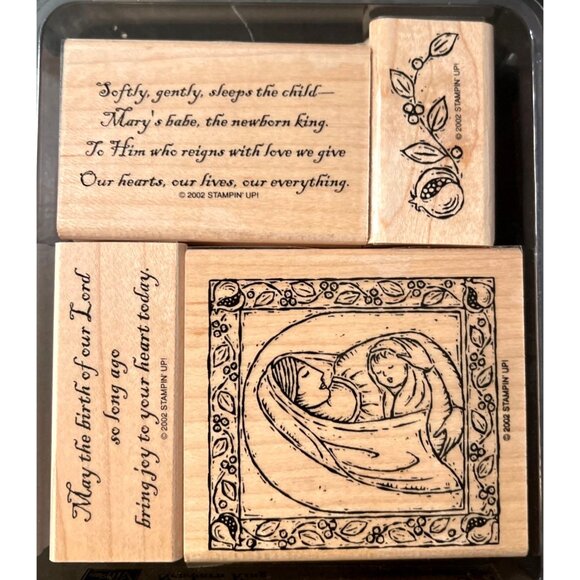 Stampin Up! 2002 Newborn King Wood Mounted Rubber Stamps Set New - Picture 2 of 4
